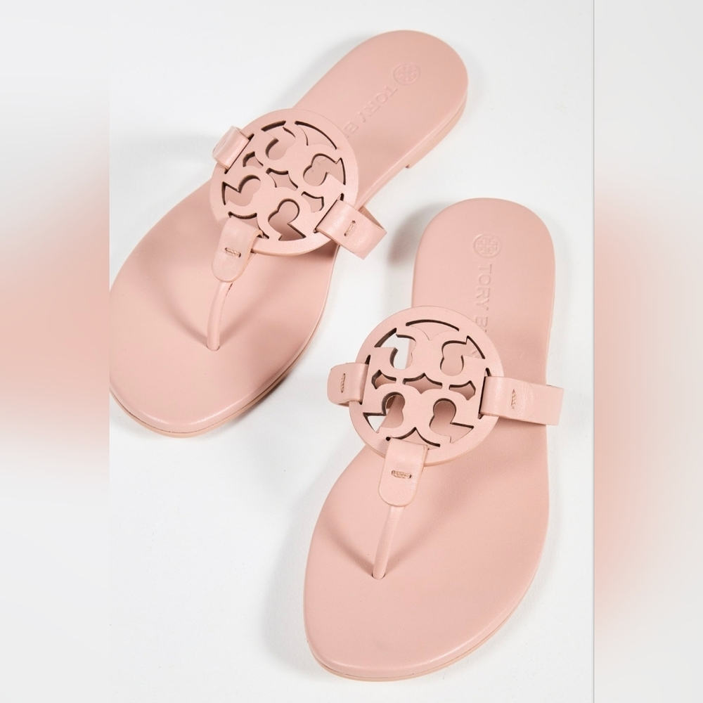 Tory Burch Miller Sandal Woman New In Box Size 8.5 / Light Sand Nude